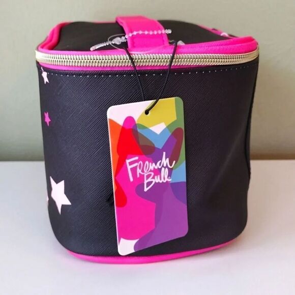 French Bull Black Pink Glam Up Large Cosmetic Travel Case Organizer NWT - Picture 8 of 16